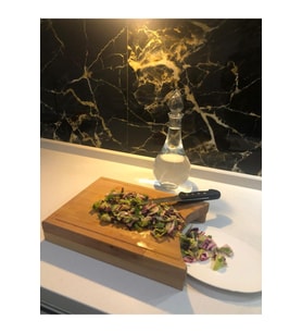 Salata Tahtası, Doğal Kayın Ağacı, Kesme Tahtası, Kanallı 34cm*22cm *3cm