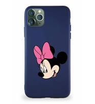 Apple iPhone 11 Pro Max Soft Premier Kapak Minnie Mouse-B Tasarımlı Silikon Kılıf - Lacivert (Şeffaf)