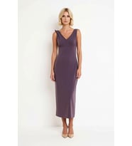 Kadın Kolsuz V Yaka Bodycon Maxi Elbise Modal Kumaş Bağlama Detaylı Astarlı Rahat Kesim Günlük Şık