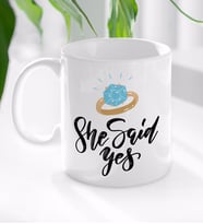 BK Gift She Said Yes Tasarımlı Beyaz Kupa Bardak-2