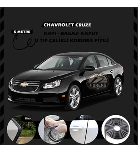 Chevrolet Oto Araç Kapı Koruma Fitili 5metre Parlak Siyah Renk