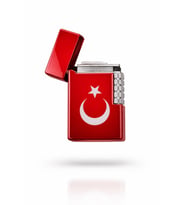 Lüks Premium Serisi Özel Tasarım Türkiye Ay Yıldız Temalı Desenli Çakmak-Özel Çakmak Kutusu (Kırmızı)
