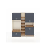 Hyperion Dolap 18 Raflı 8 Kapaklı Tek Askılı 220x44x243 Aytaşı-Antrasit/Çam