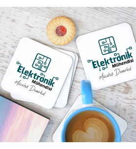 Kişiye Özel Elektronik Mühendislerine Özel Bardak Altlığı Seti