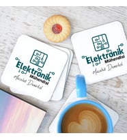 Kişiye Özel Elektronik Mühendislerine Özel Bardak Altlığı Seti