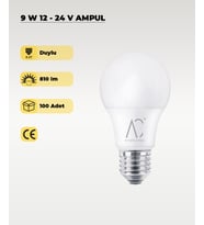 9W 12-24V  Ampul 6500K - Beyaz Işık - E-27 Duy - 100 ADET