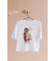 Kız Karakter Tasarımlı Tişört Kişiye Özel ( Unisex - Büyük - Çocuk )