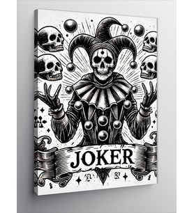 Kanvas Tablo Joker Kafatası Deseni