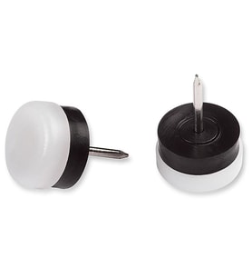 Masa Sandalye Altı Çivili Plastik Kayak Beyaz 18mm 8 Adet