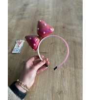 Fuşya Boncuklu Fiyonklu Kız Çocuk Tacı