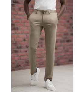 Regular Fit Likralı Penye Kumaş Beli İplikli Ve Lastikli Jogger Pantolon