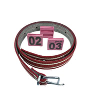 30 Adet Pembe Renk Büyükbaş Hayvan Boyunluk Kemer Ve Numaratör Takımı (KEMER+NUMARA)
