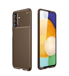 Samsung Galaxy A36 Kılıf Auto Focus Karbon Kapak - Kahverengi
