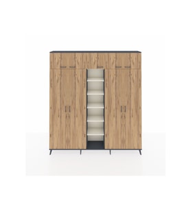 Arges Dolap 18 Raflı 9 Kapaklı 220x30x243 Antrasit-Çam/Aytaşı