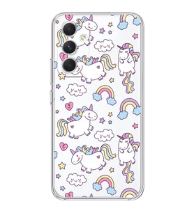 Samsung Galaxy A24 Uyumlu Unicorn Tasarımlı Şeffaf Telefon Kılıfı