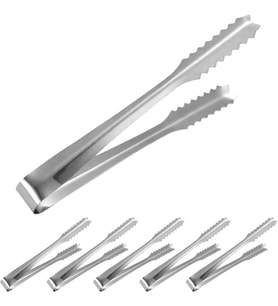 6 Adet Çelik 21 cm. Buz Ve Şeker Maşası mt129-6