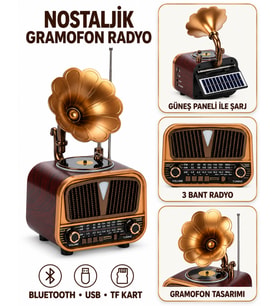 Nostaljik Tasarımlı Radyo – Bluetooth, USB, TF Kart ve 3 Bant Multimedya Müzik Çalar