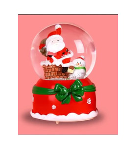 Işıklı Müzikli Kar Küresi Noel Baba Kardan Adam Tasarımlı 13 cm Büyük Boy Işıklı Müzikli Kar Küresi