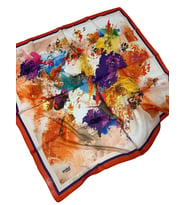 90 X 90 İpek Vual  İnce Eşarp - 04883 (Somon)