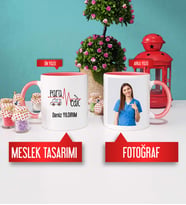 Paramedik Kupa Bardak Pembe Fotoğraflı