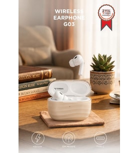Torima Bluetooth Kulaklık Kulak İçi Kablosuz Kulaklık G03 Bej