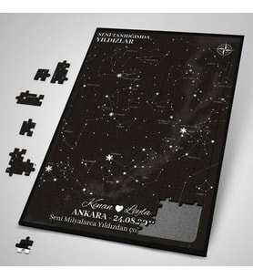 Seni Tanıdığımda Yıldızlar 240 Parça Kişiye Özel Puzzle
