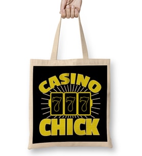 Awesome Casino Chick 7-7-7 Gambling Girl Bez Çanta Uzun Saplı