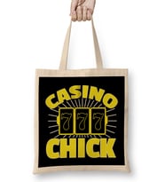 Awesome Casino Chick 7-7-7 Gambling Girl Bez Çanta Uzun Saplı