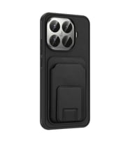 Xiaomi 15T Pro Kılıf Kartlıklı ve Deri Dokulu Şık ApexWallet Premium Kapak RYC/Bikart (Siyah)