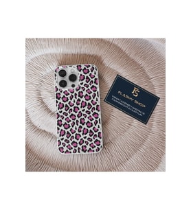 Samsung Galaxy A21s Uyumlu Pembe Leopar Desenli Şeffaf Kılıf