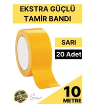 20 Adet 10 mt Sarı Tamir Takviye Kapatıcı Güçlü Onarım Bandı Su Geçirmez Sızdırmaz Dayanım Çatlak