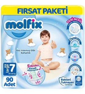 Molfix 7 Beden Bebek Bezi Fırsat Paketi 30x3 90 Adet