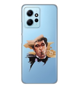 Redmi Note 12 4G Uyumlu Tony Montana Scarface Desenli Şeffaf Telefon Kılıfı
