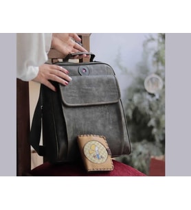 Sade Desen Unisex Gri Çanta, YKüçük Prens Hardal Cüzdan Hem Sırt Hem Capraz Hem Elde Etnik Bohem Style KOMBIN