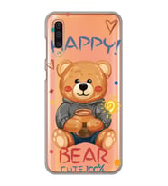 Samsung Galaxy A50 - A30S Uyumlu Happy Bear Tasarımlı Şeffaf Telefon Kılıfı