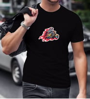 BK Gift Motorcu İskelet Tasarımlı Siyah T-Shirt-1