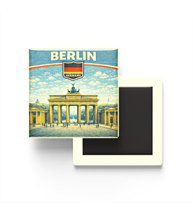 Retro Almanya Berlin Şehri Temalı Vintage Buzdolap Magneti – 9x9 cm