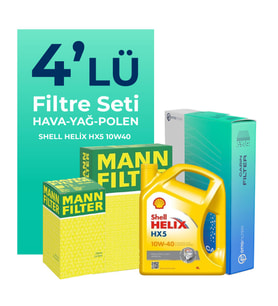 MANN Fiat Albea 1.4 Benzinli Filtre Bakım Seti Shell Motor Yağlı (2006-2012) 4 Lü