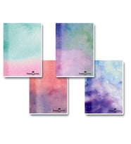 Karton Kapak Dik A5 Watercolors Desenli 4'lü set