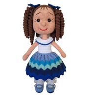 Nazar Boncuğu Kıvırcık Saçlı Karnaval Bebek Amigurumi Organik Oyuncak