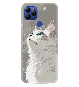 GM 21 Kılıf HD Resim Baskılı Beyaz Kedi StKd -061