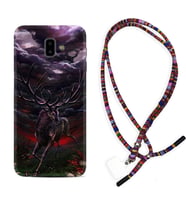 Samsung J6 Plus J7 Prime J7 Pro M20 Kılıf Boyun Asklı Rasta Silikon Dark Deer 1786