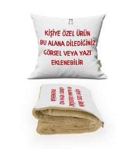 Sevgililer Günü Hediyesi Kişiye Özel Dijital Baskılı Opsiyonel Battaniyeli Dekoratif Yastık- Kırlent