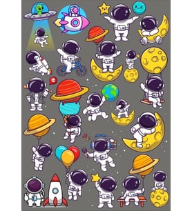 Sevimli Astronot Sticker Set 1 20 Parça Telefon, Tablet, Defter, Laptop Sticker