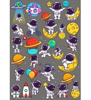 Sevimli Astronot Sticker Set 1 20 Parça Telefon, Tablet, Defter, Laptop Sticker