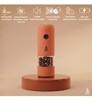 Pizen Windmill USB Şarjlı Otomatik Baharat Öğütücü LED Işıklı Ayarlanabilir Tuz Karabiber Değirmeni