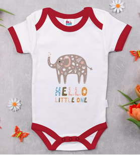 BK Kids Hello Little One Tasarımlı Kırmızı Bebek Body Zıbın-1