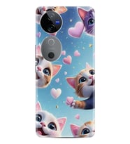 Vivo V40 5G Kılıf Boutique Baskılı Resimli Kalp ve Kedi Pcode -035