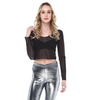 BALERİN YAKA TÜL BODY  (Siyah)