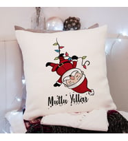 Mutlu Yıllar & Merry Christmas & Yılbaşı & Noel Baba Tasarımlı Yastık